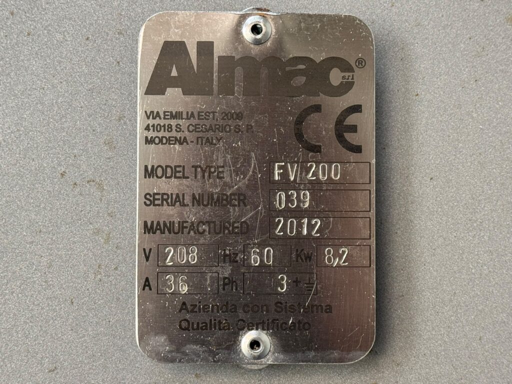 Almac FV200 Mozzarella Cooker Stretcher with Direct Steam Injection with Almac FS50-N Mozzarella Moulder (Year 2012) - Image 9