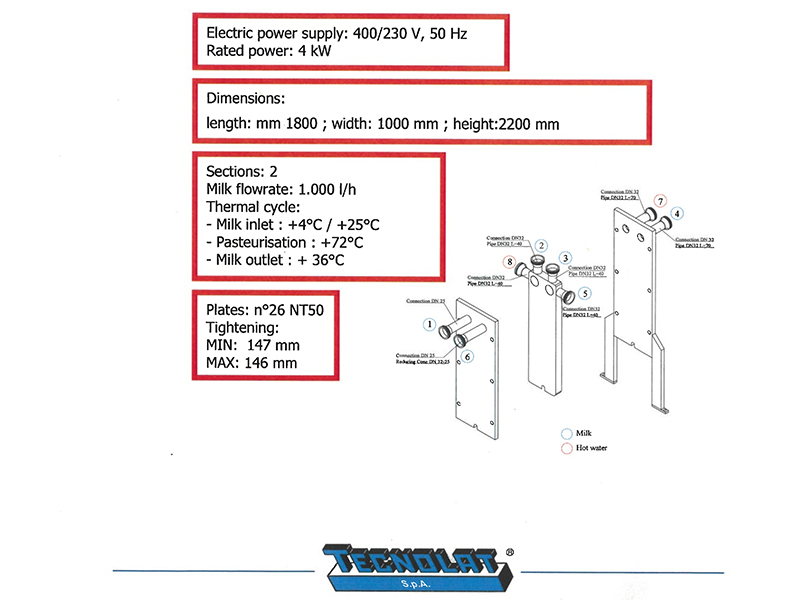 1,000 LPH Tecnolat PTE10/2 Skid Mounted Milk Pasteuriser Plant (Year 2015) - Image 6